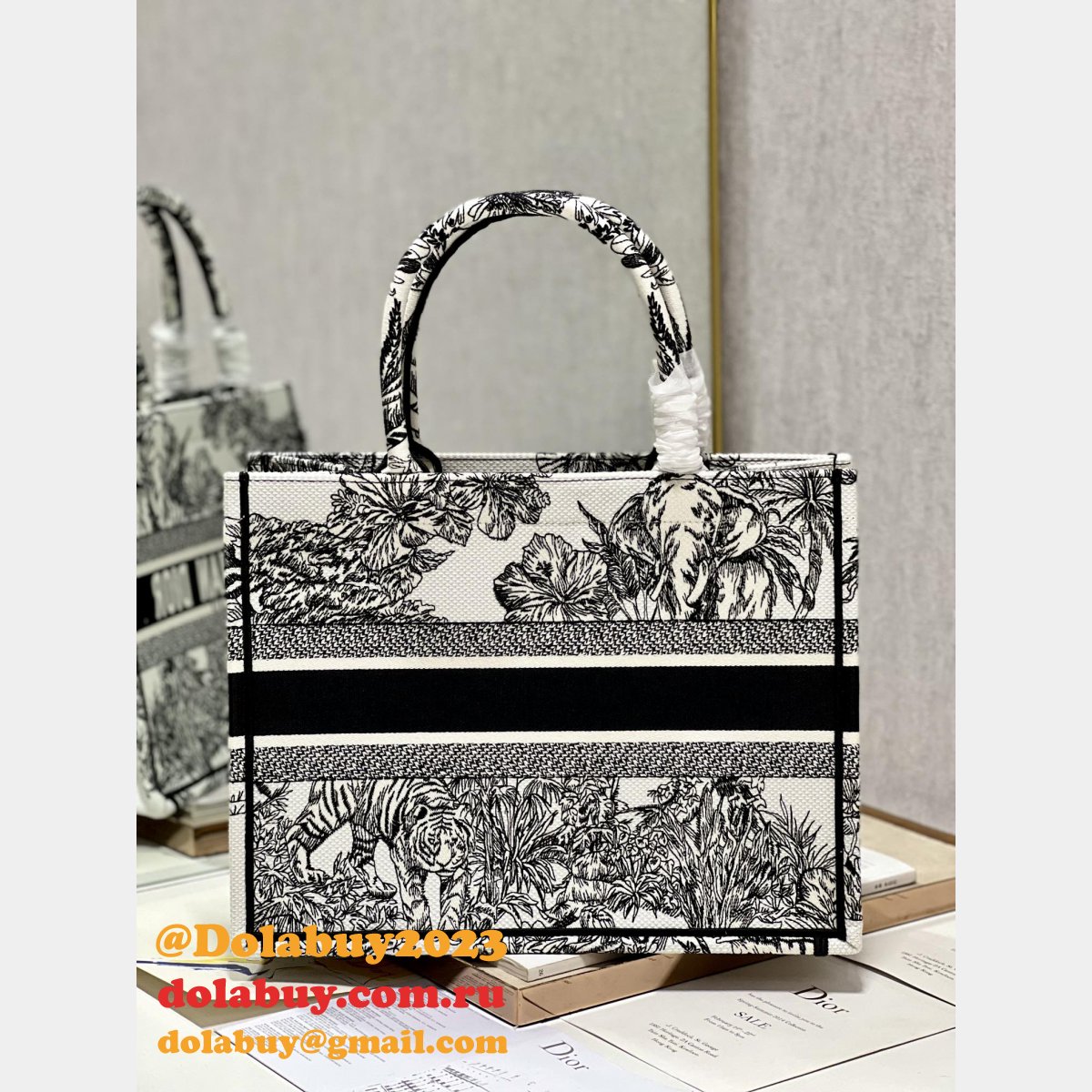 High-End Designer D-Stripes Bayadere Dior Replica 26.5/36/42CM Tote Bag