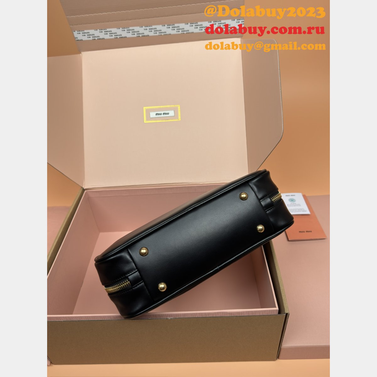 AAA+ Fashion MIU MIU 5BB173 Leather Beau Bag