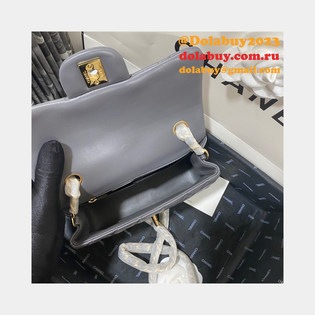 Top Quality CC Lambskin Flap Bag 1116 20CM