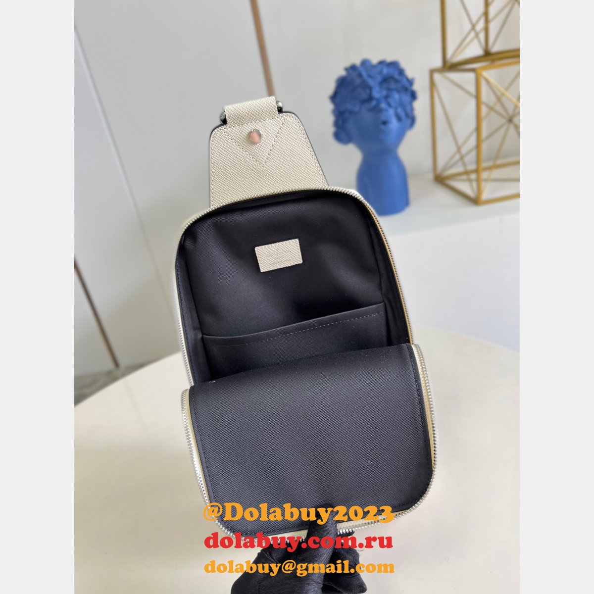 Louis Vuitton High Quality Designer Replica Avenue Sling M30443 Taiga Bag