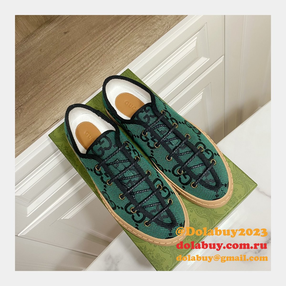 G*u*i shoes replica double g canvas 1:1 mirror high-quality