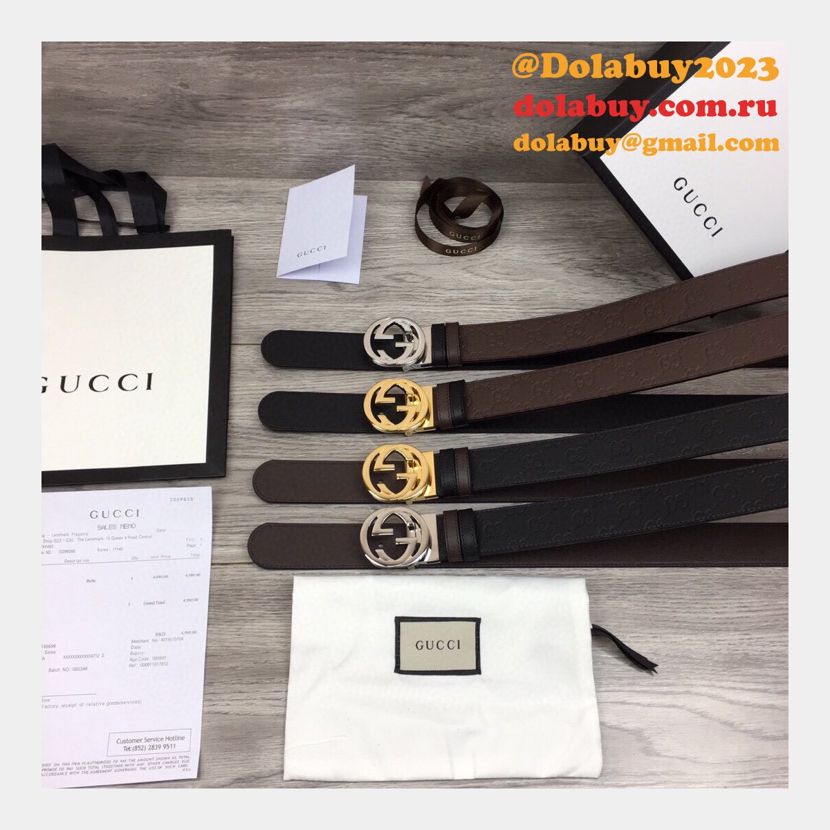 fake G*u*i 37mm double g leather replica belt