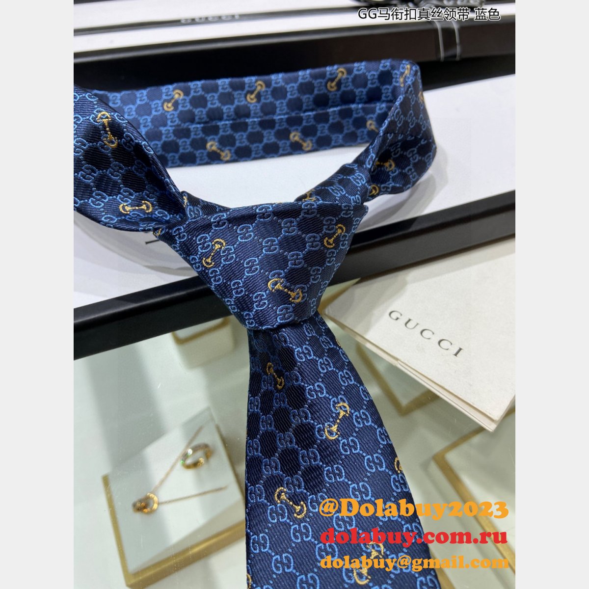 Wholesale GG horsebit silk tie