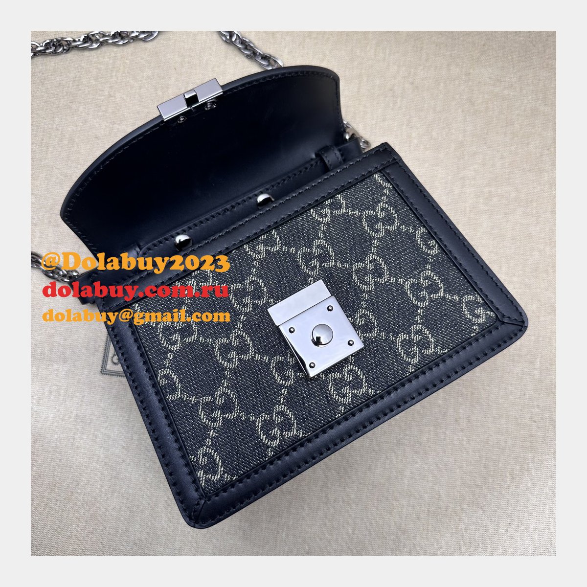 knockoff ophidia gg G*u*i black 696180 shoulder bag