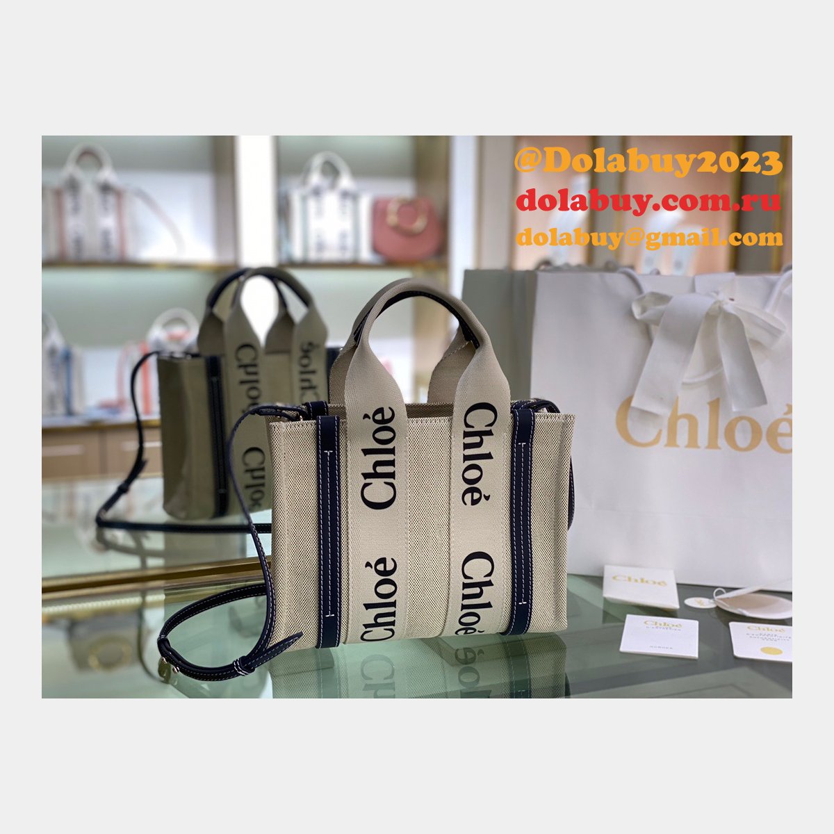 Best Quality Replica Chloe 1:1 Tote Woody dolabuy Bag  26CM