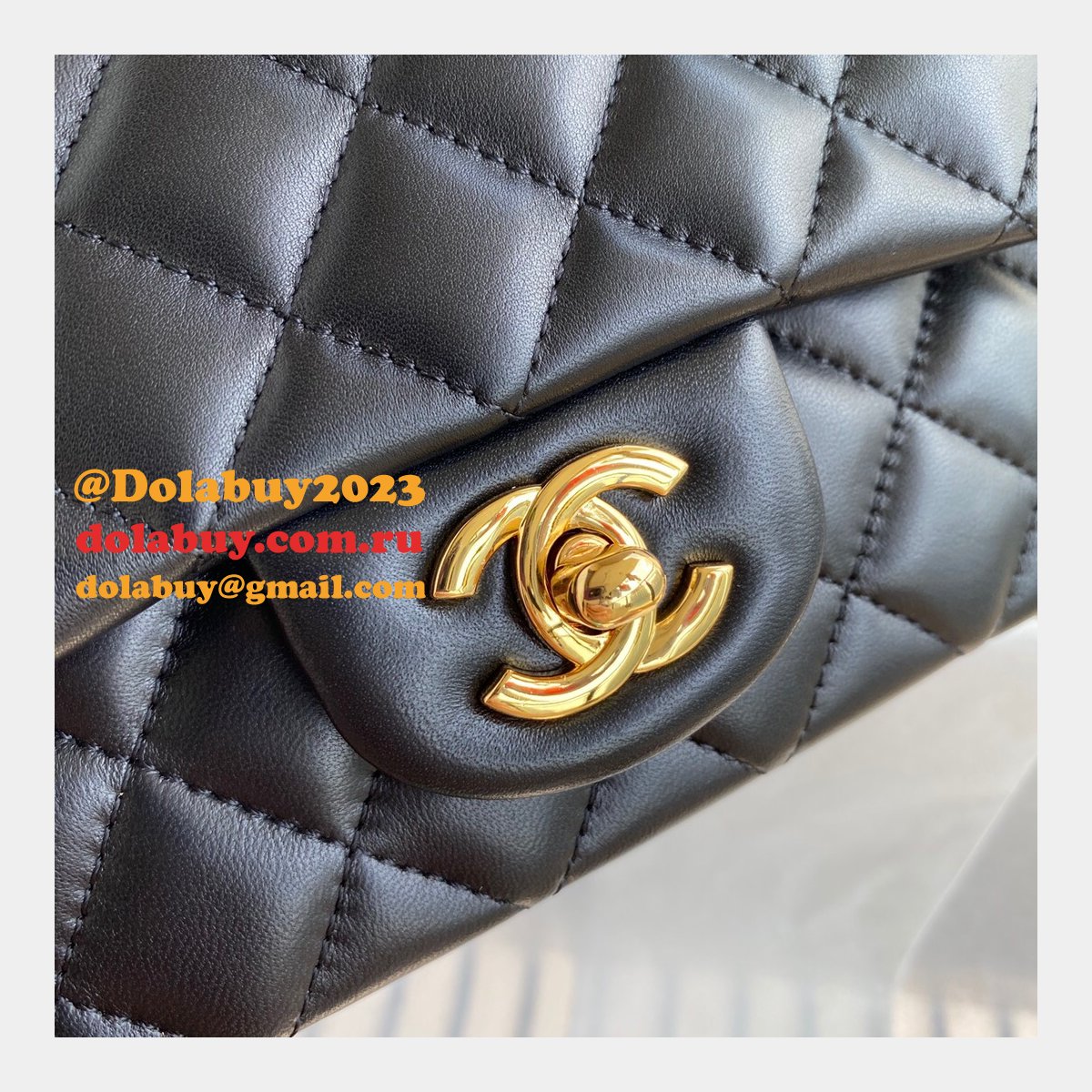 2020 Luxury CC CF 20CM Flap Lambskin Classic Black Bags