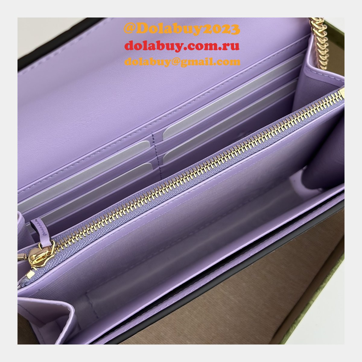 G*u*i copy gg leather chain wallet 1:1 mirror 781555 bag