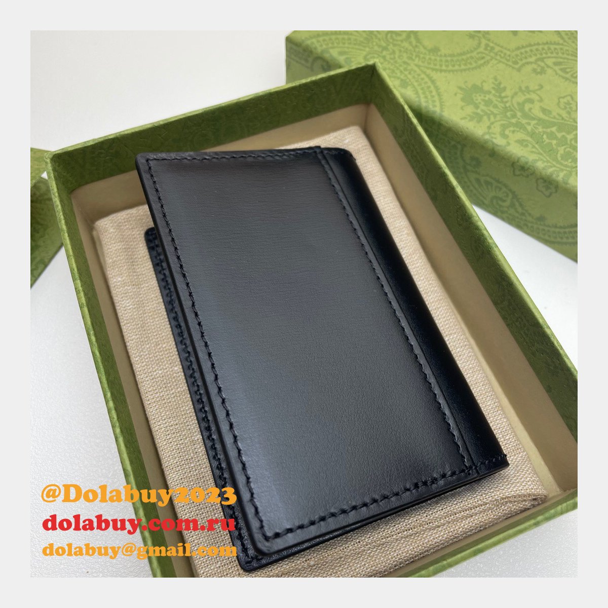 high quality G*u*i replica 547075 gg marmont card case in black leather