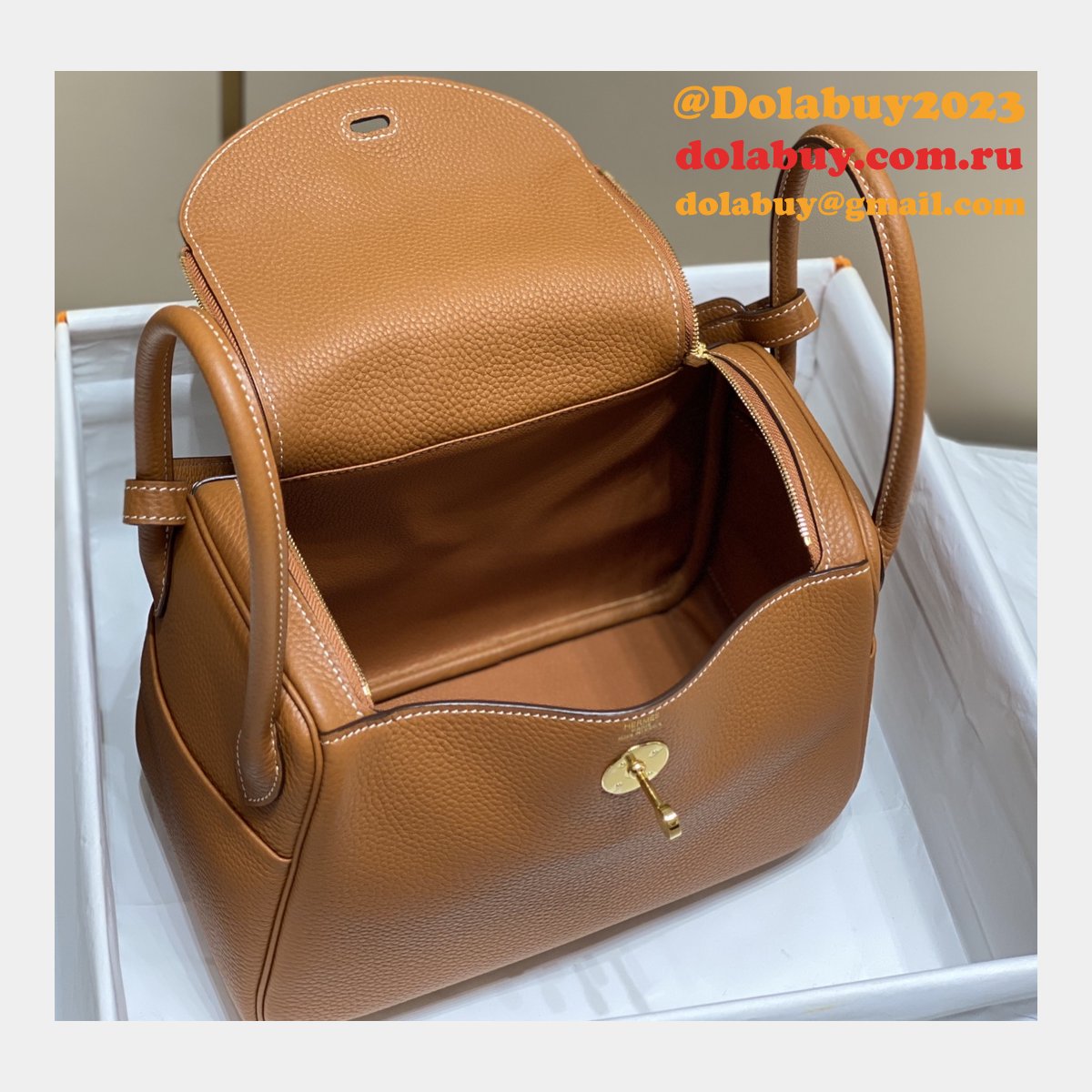 Replica Brown Hermes Lindy 26cm Bags Sale Outlet Online