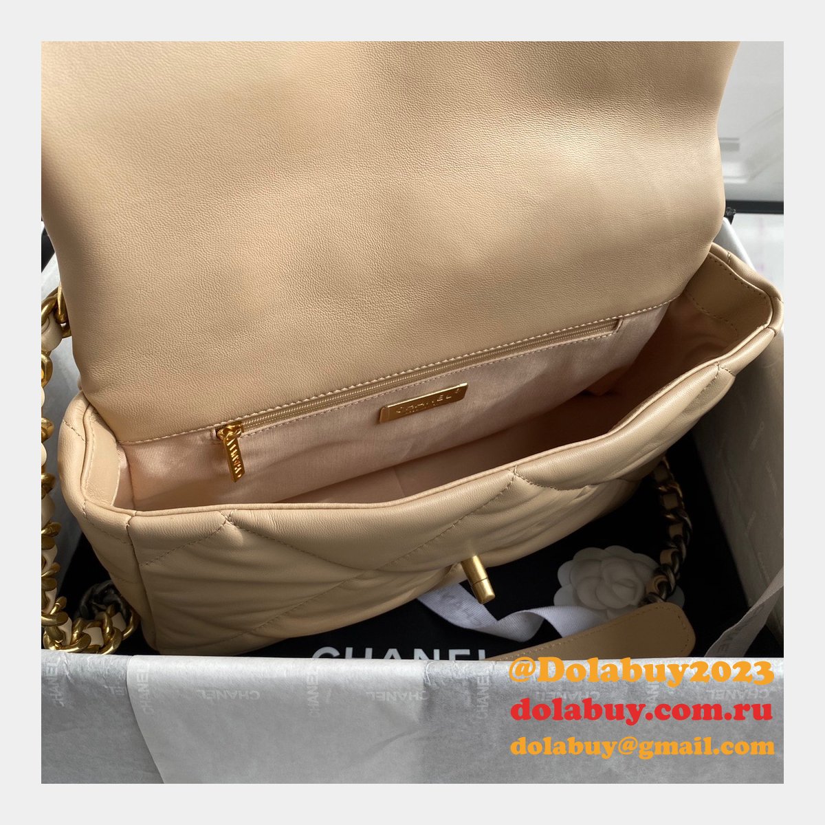 Top CC 19 Bags 2021 Apricot 30CM