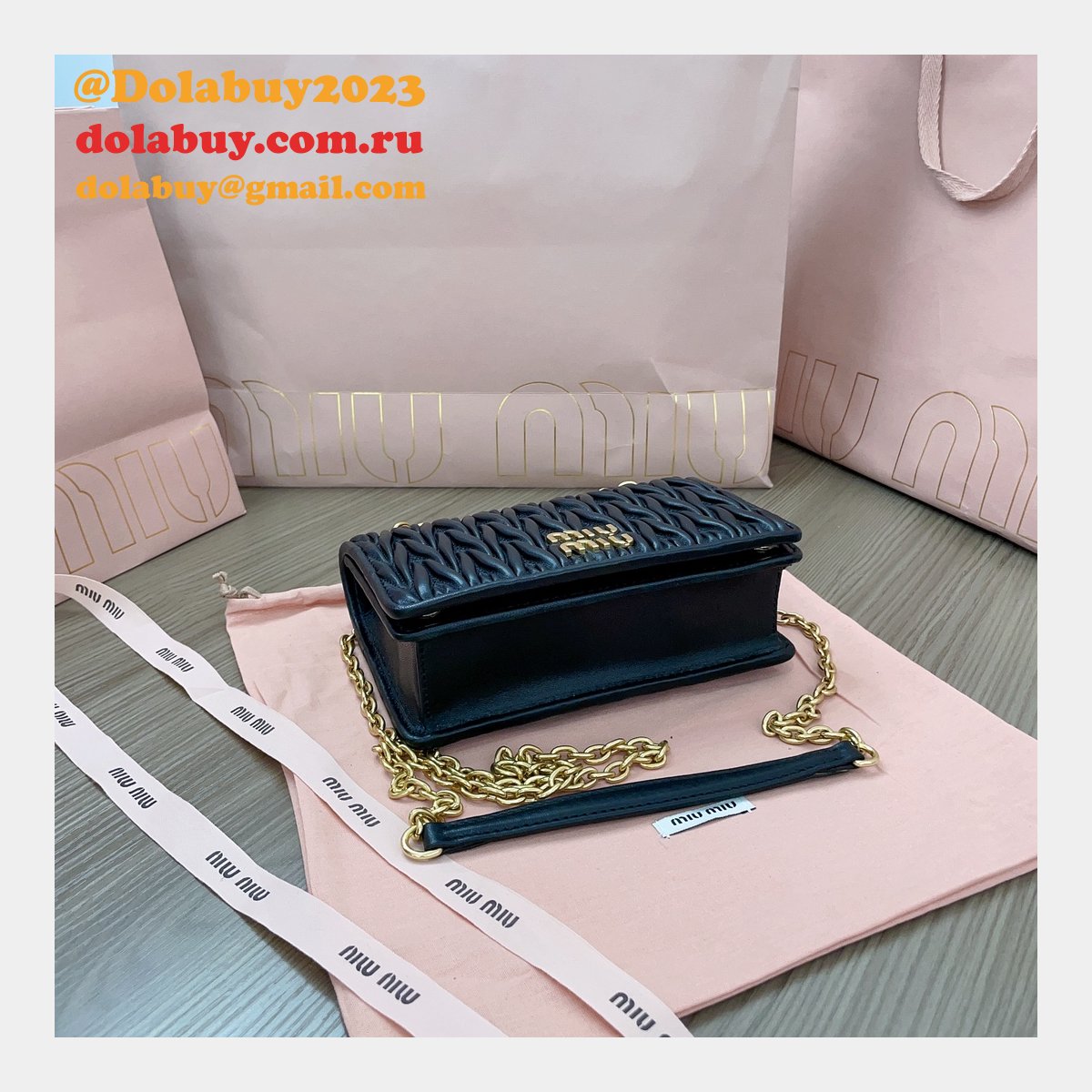 Copy High Quality 5BP065 Replica Miu Miu Matelasse Bags