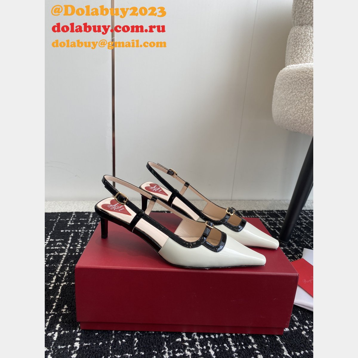 Roger Vivier Wholesale Slingback Heels Designer Knockoff Shoes