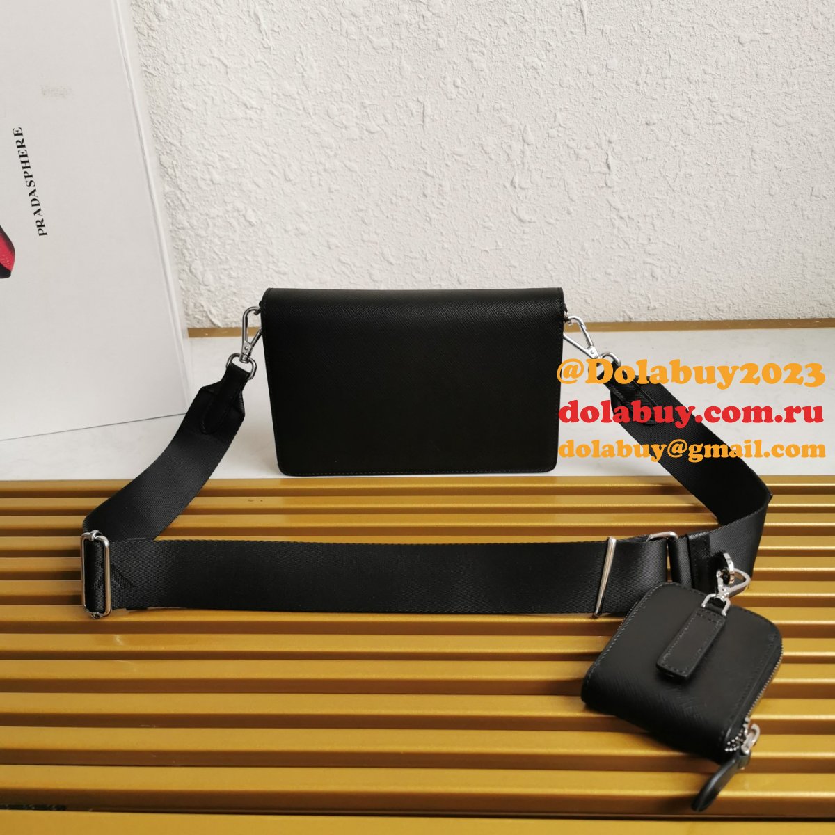 Saffiano Prada 1BP020 Luxury Envelope Replica High Quality Bag