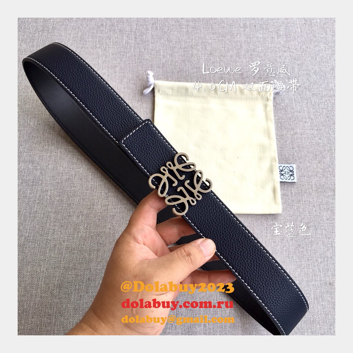 Loewe Designer Replica Top 4.0CM Width Double-Sided Cowhide Belt