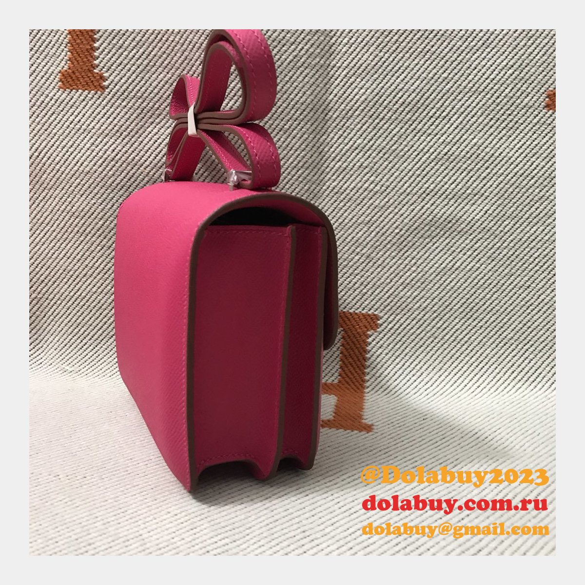 Hermes Constance Bag 18CM Epsom Leather Rose