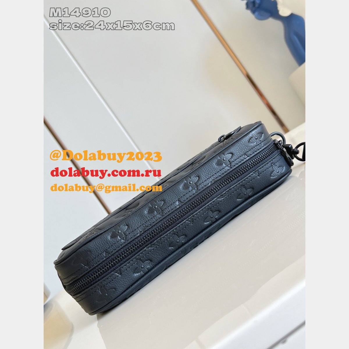 Louis Vuitton Pochette Kasai Pouch M14910 Luxury Monogram Shadow Black