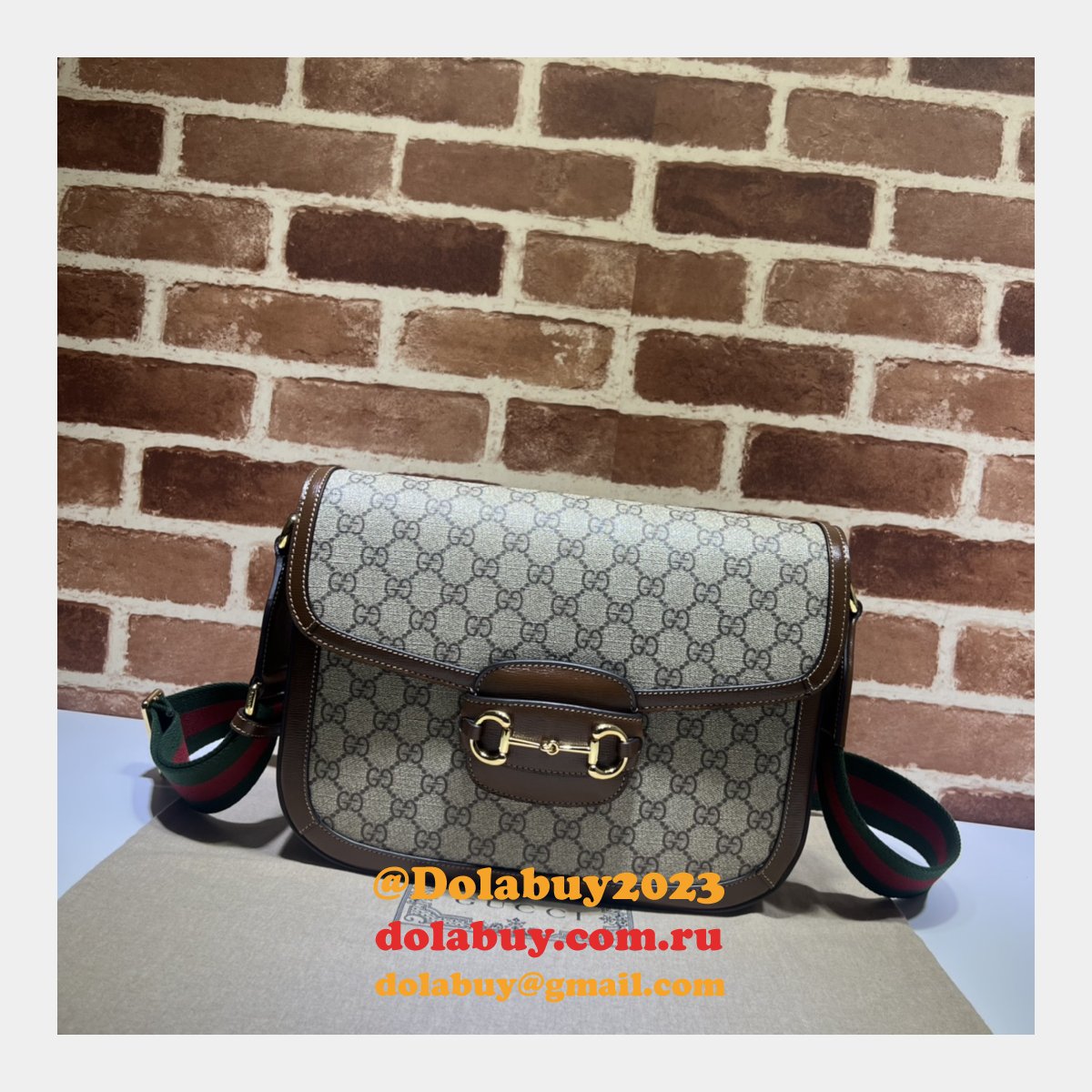 G*u*i horsebit 700457 best 1955 crossbody 1:1 mirror beige bag