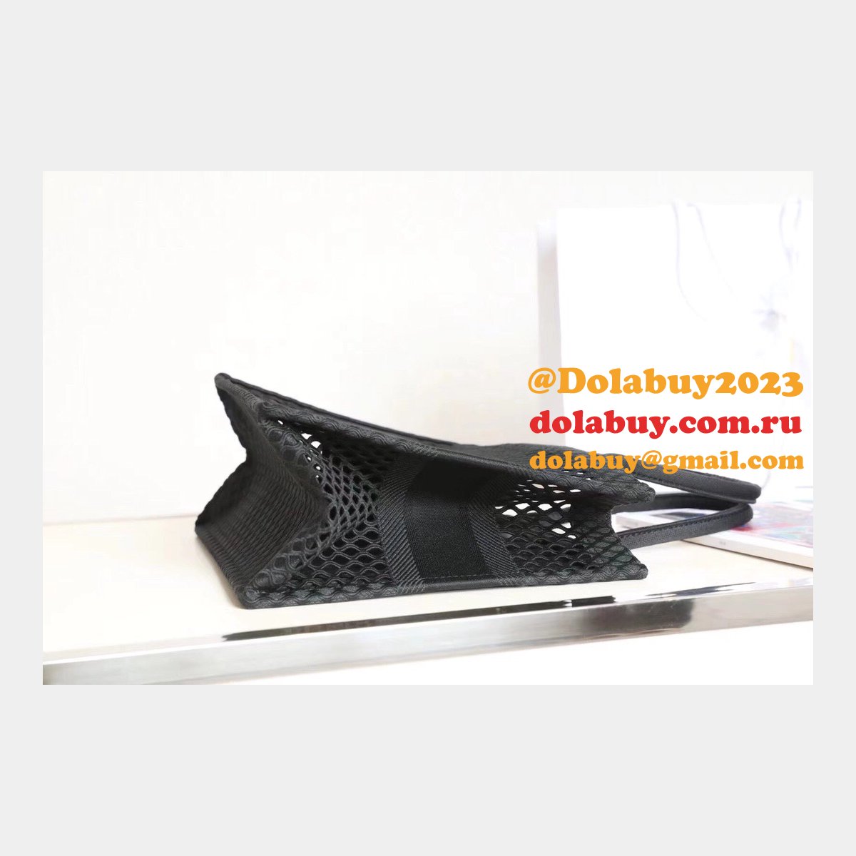 Buy Sell Designer Replica Dior CD Book Tote Pink/Black Bags