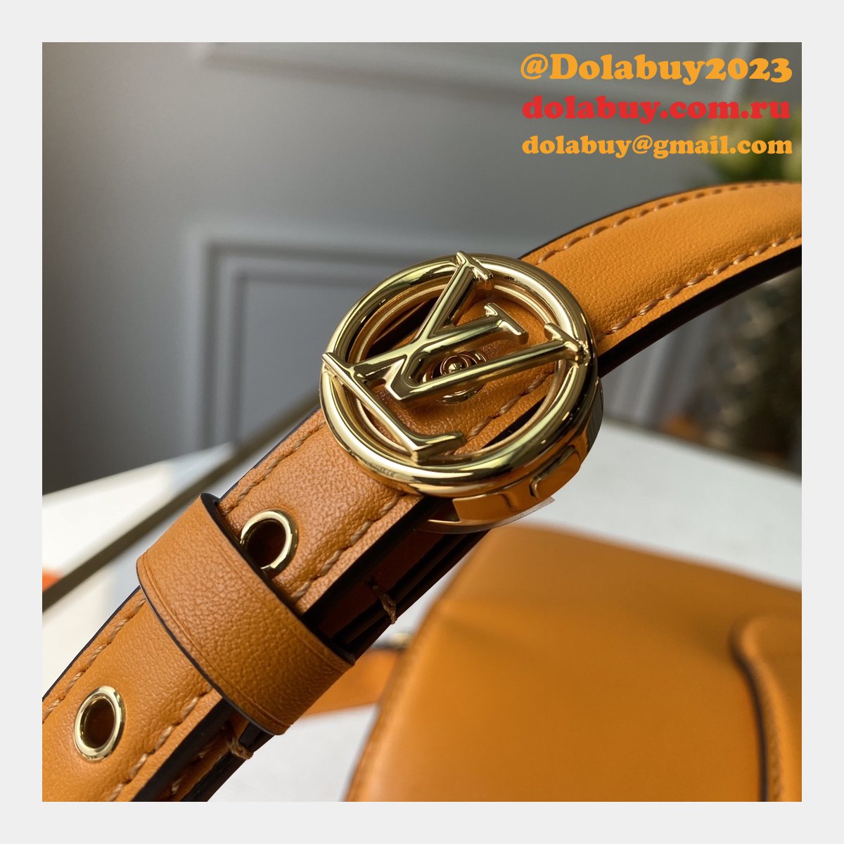 Top Quality Louis Vuitton M55946 LV Pont 9 Calfskin Leather Summer Gold Handbags