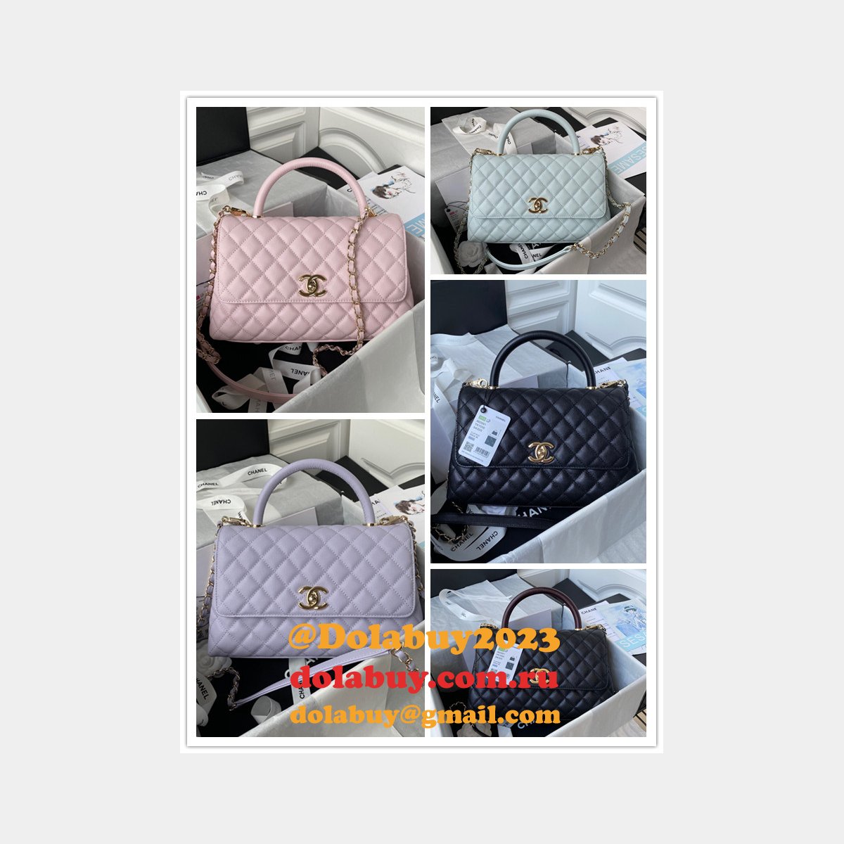 Luxury CC coco handle bag 92991 caviar leather 29cm