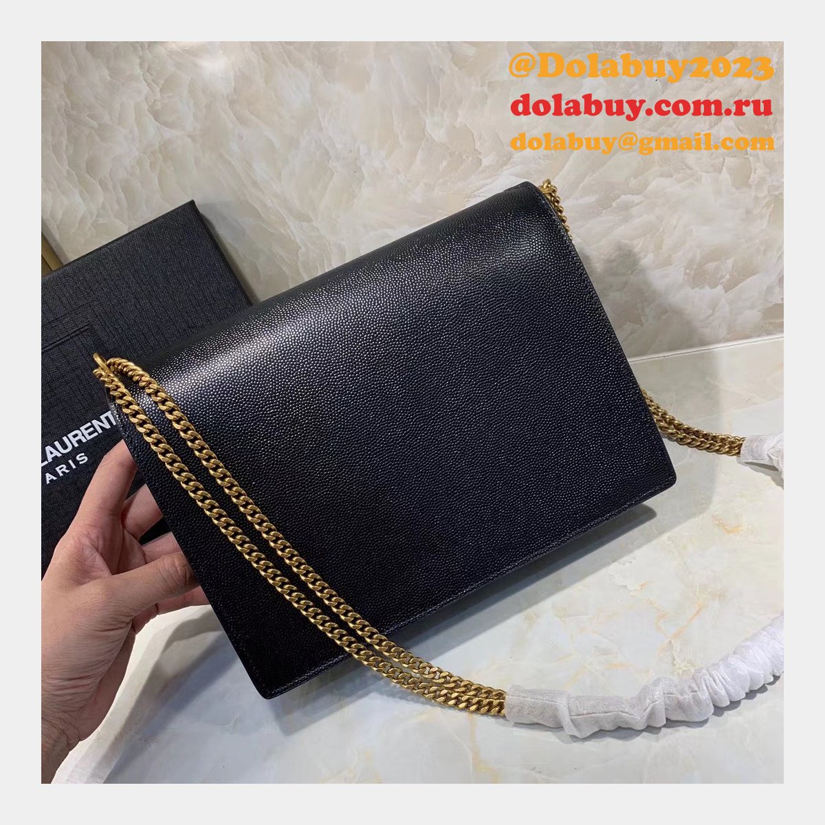 YSL Replica New Cassandra 532750 Caviar Envelope Bag