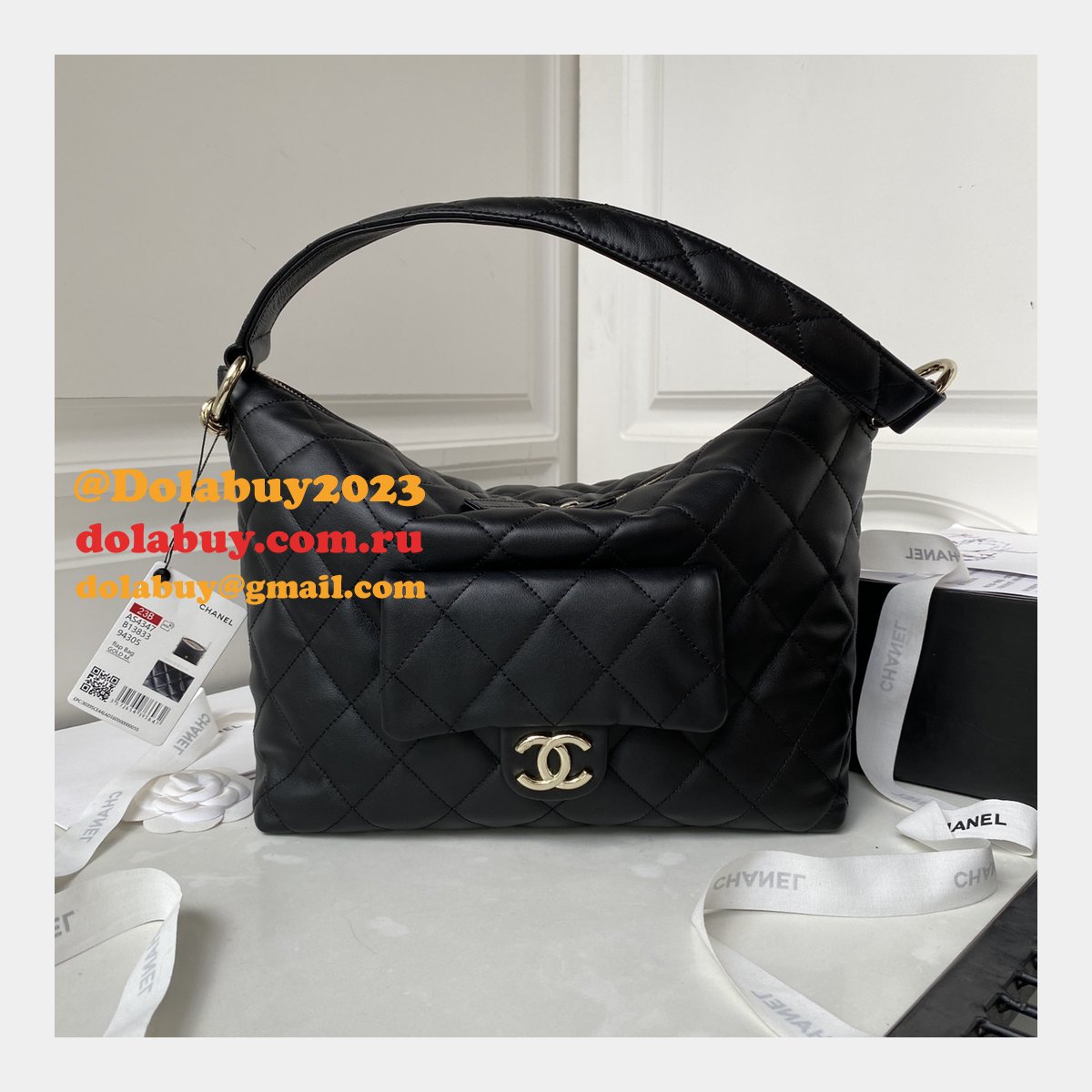High Quality Hobo AS4347 Replica Designer Black Handbags
