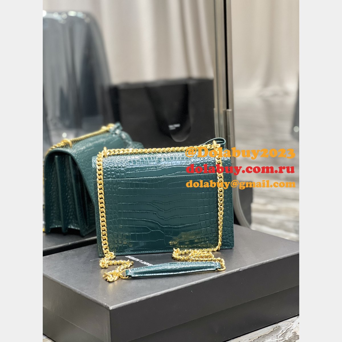 Designer YSL SUNSET BAG 22CM 422906 CROCO