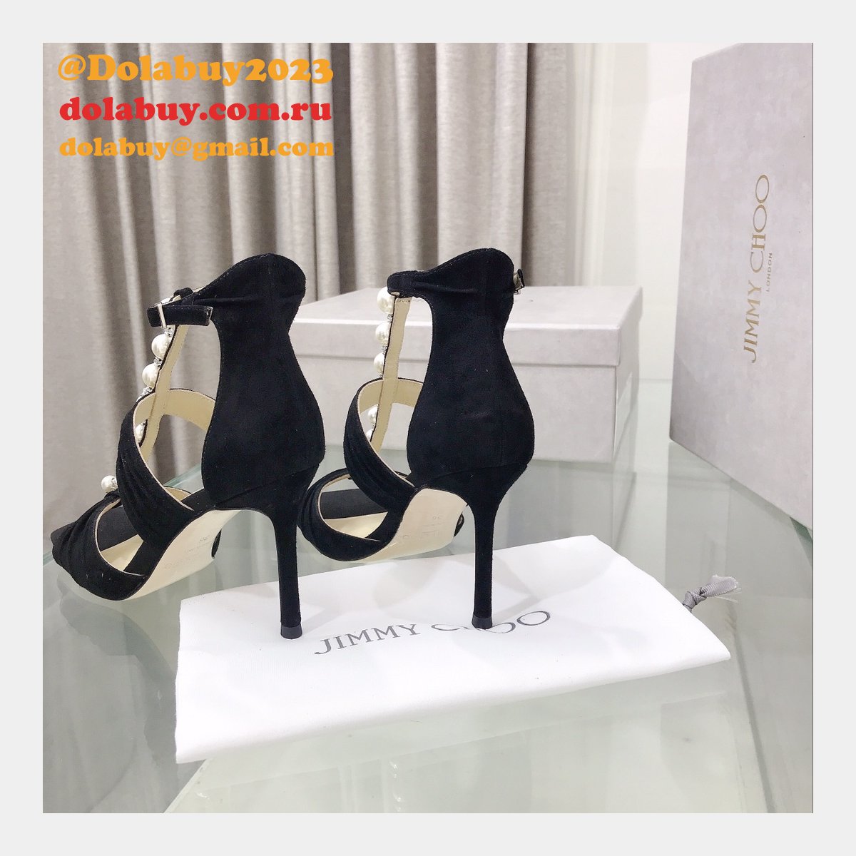 Suede Sandals Aura 95 Fake Jimmy Choo Heel: 8.5 cm Shoes