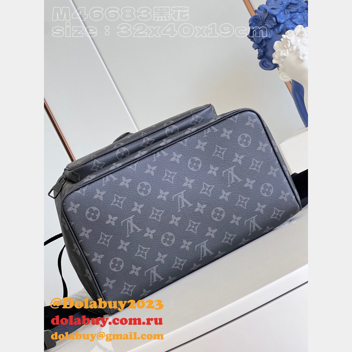 Montsouris Backpack Replica Louis Vuitton M46683 Eclipse Canvas