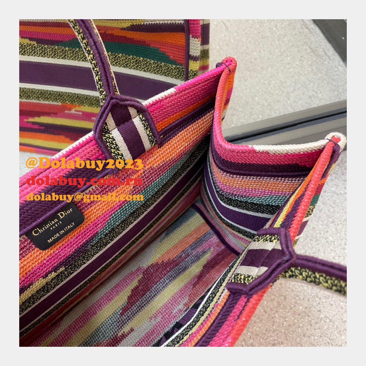 Replica Dior Oblique Book Tote Termurah Multicolor AAA+ Bag