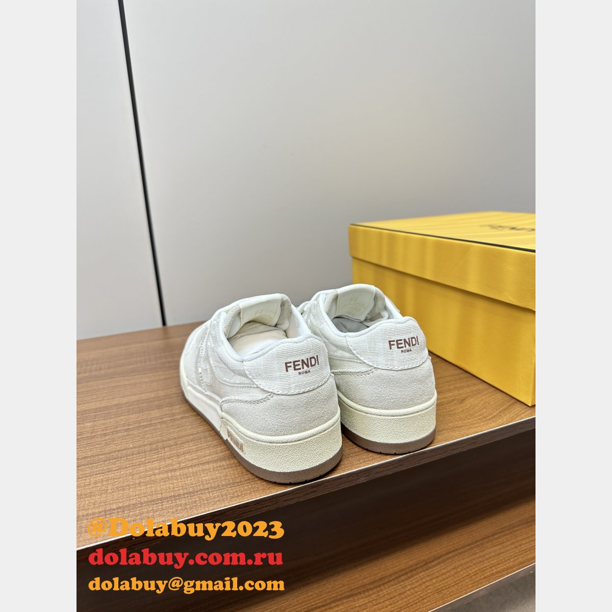 F**di match leather sneakers