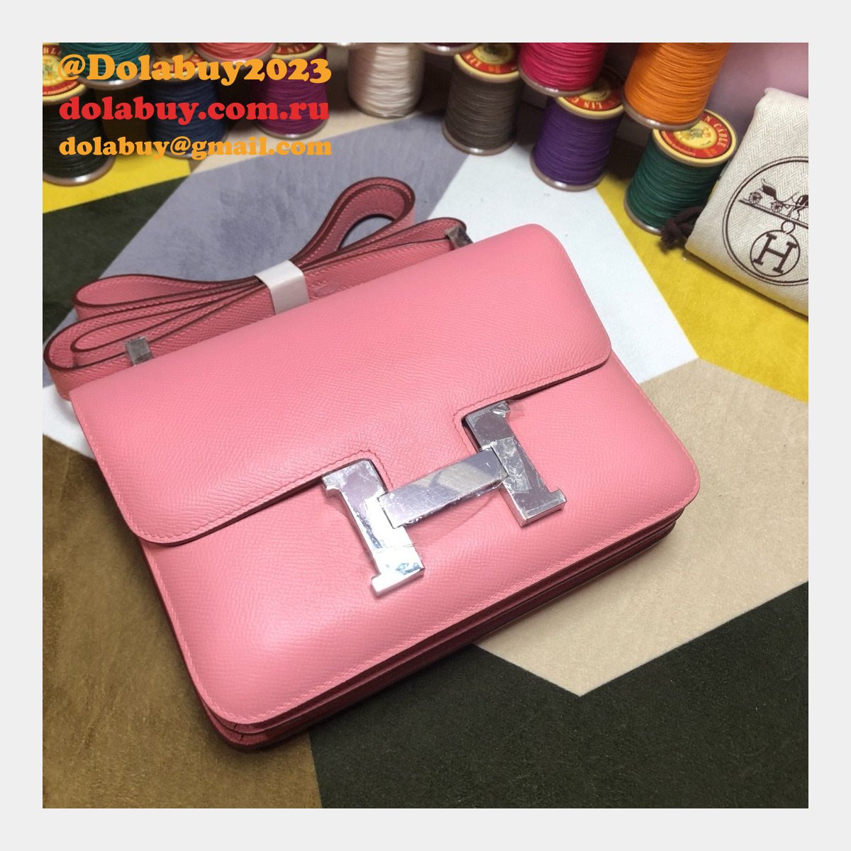 Hermes Constance Bag 23cm Epsom Leather Pink