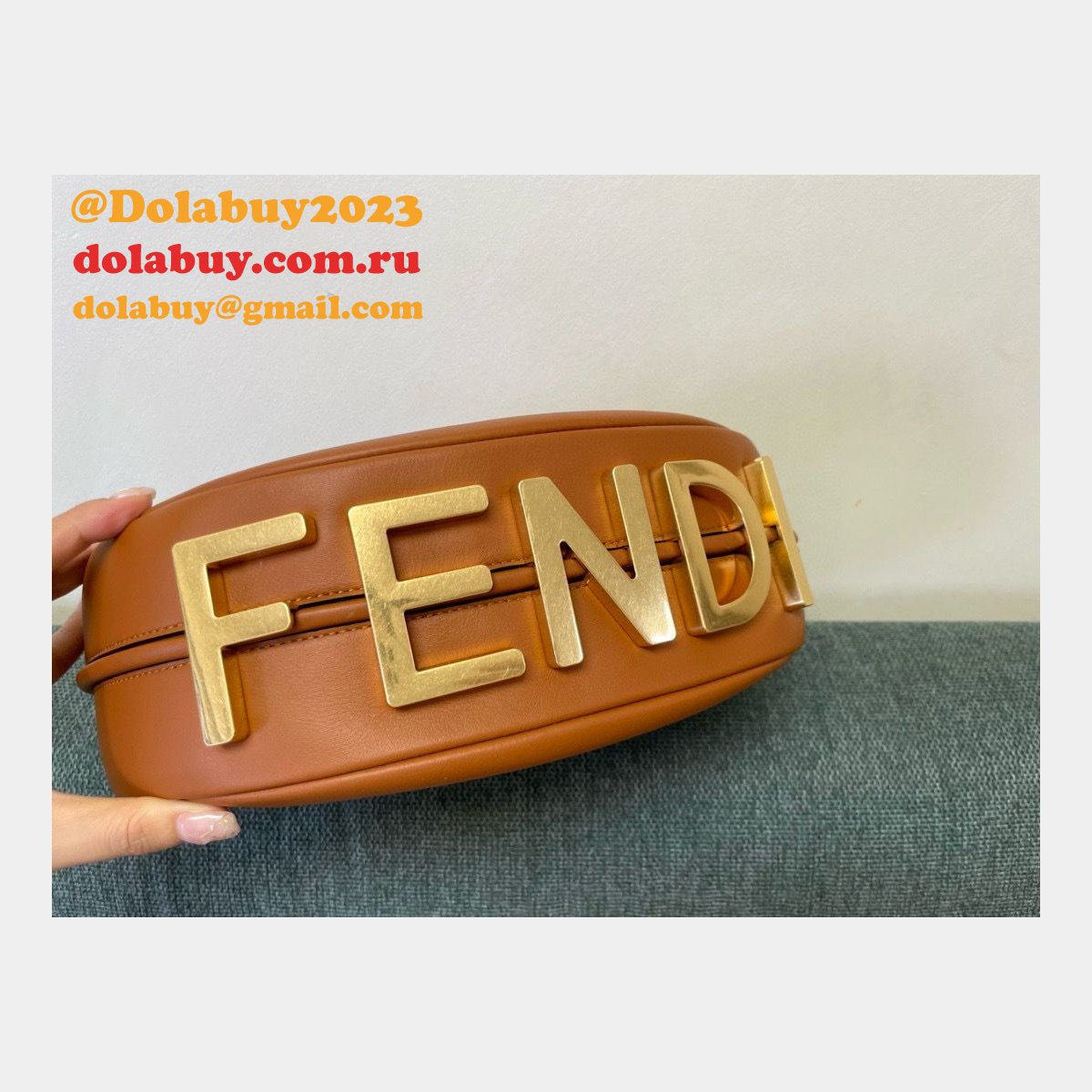 best F**di F**digraphy leather shoulder hobo bag