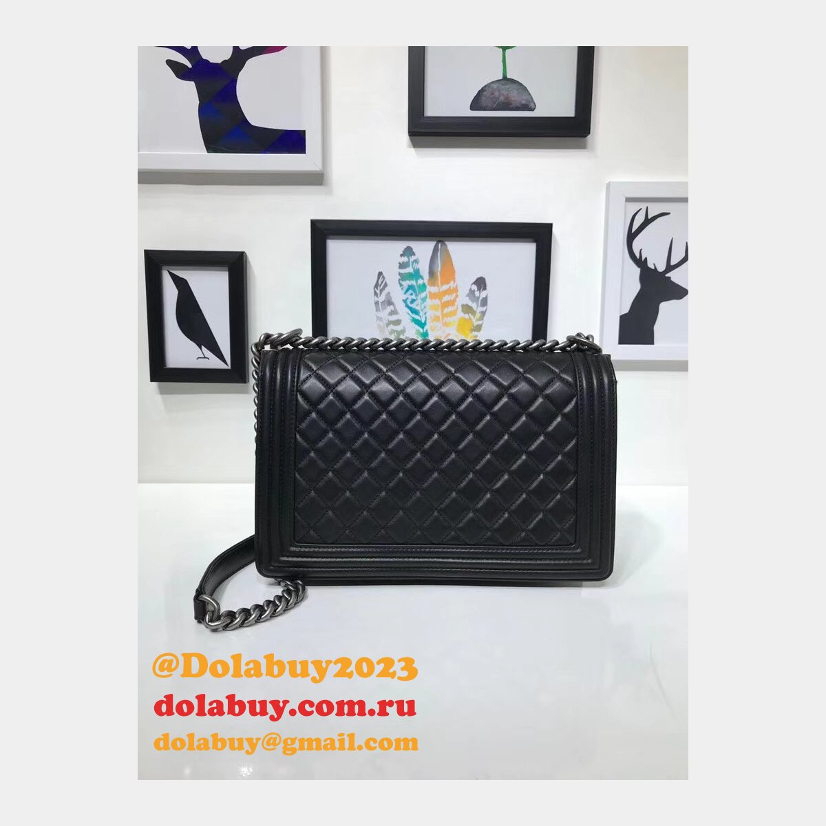 Fake CC Le Boy Cheap Mall High Quality Bags Lambskin 28cm