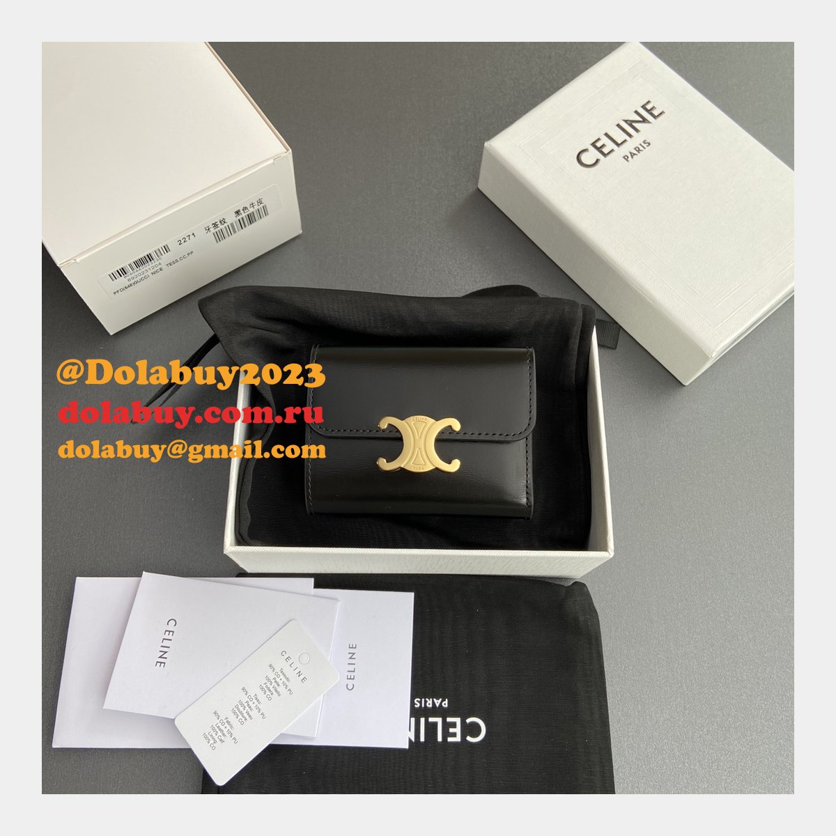 High Quality Fashion CELINE TRIOMPHE short wallet