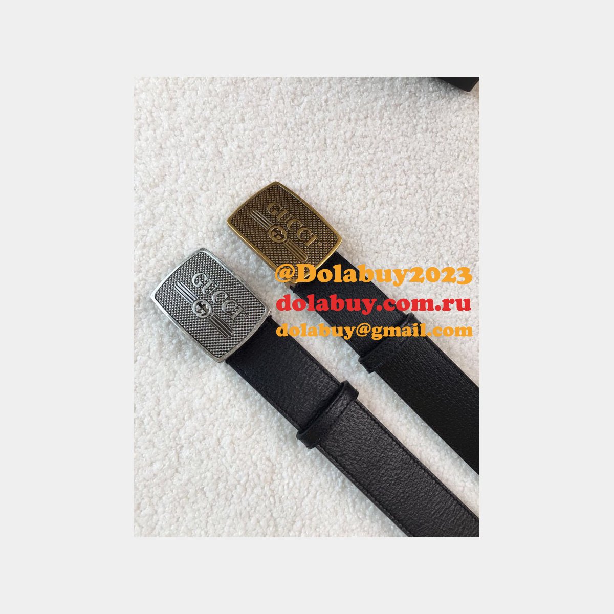 knockoff G*u*i leather belt 38mm black replica