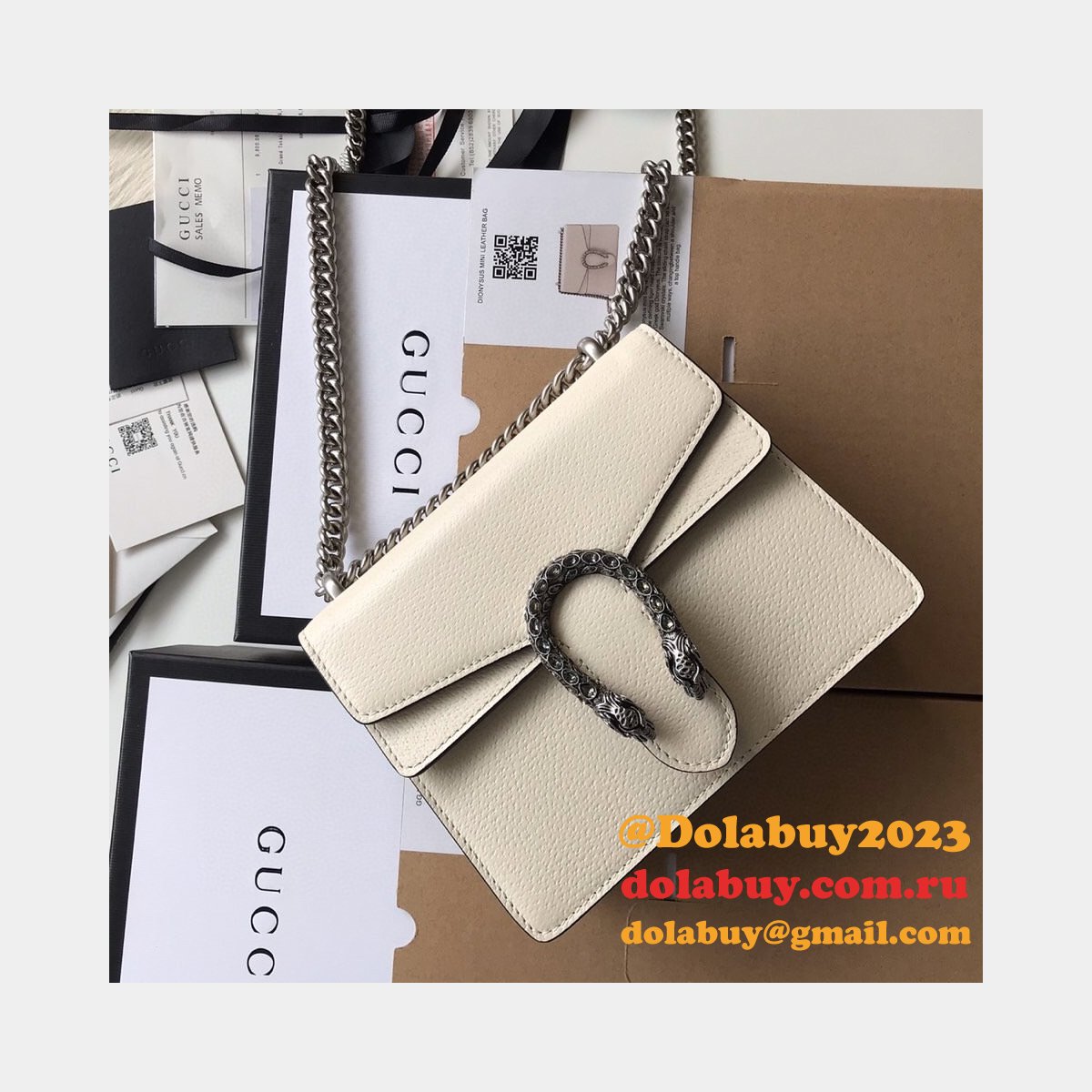 buy online G*u*i dionysus gg surpeme mini 421970 white bag