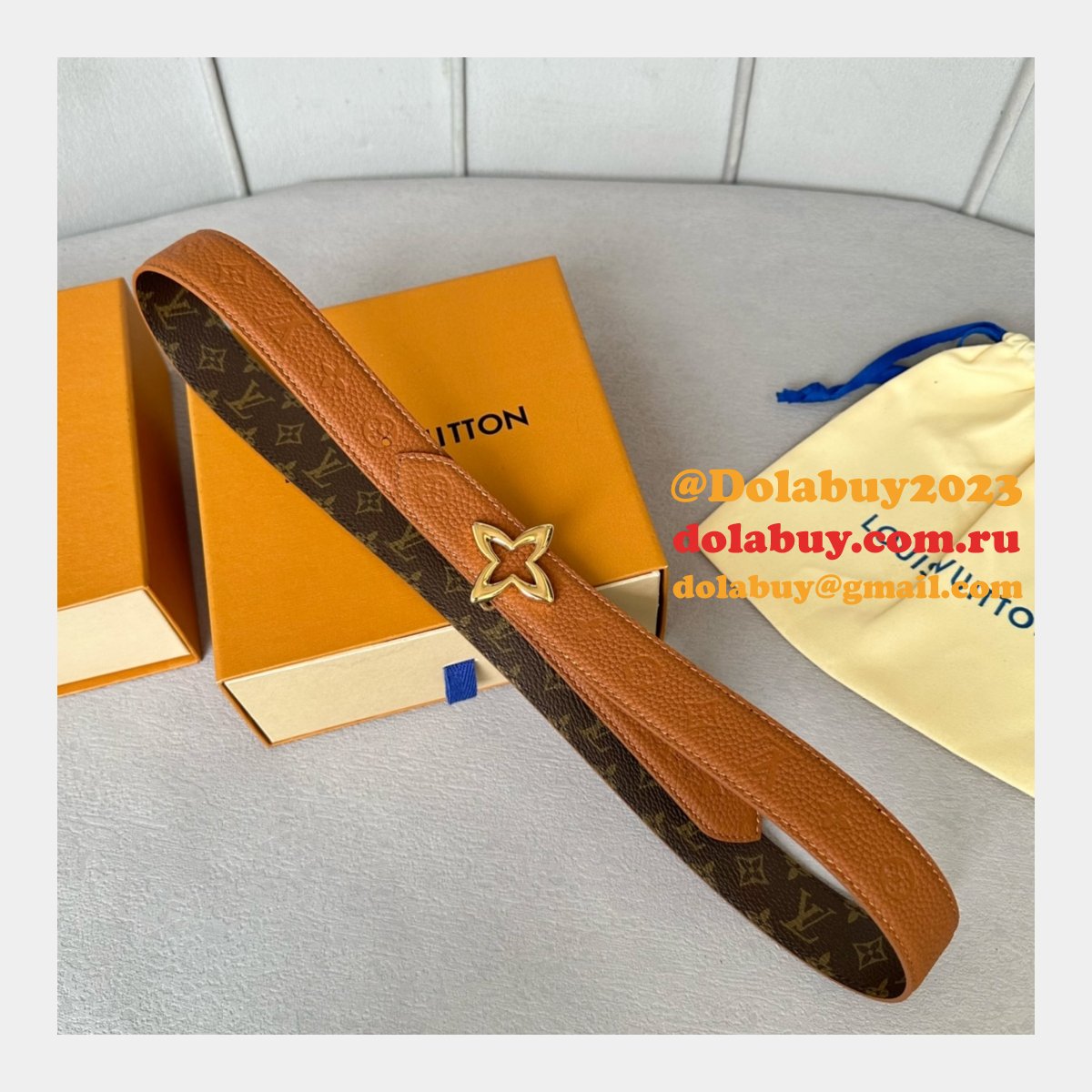 Cheap LV Flowergram 30mm Reversible Belt