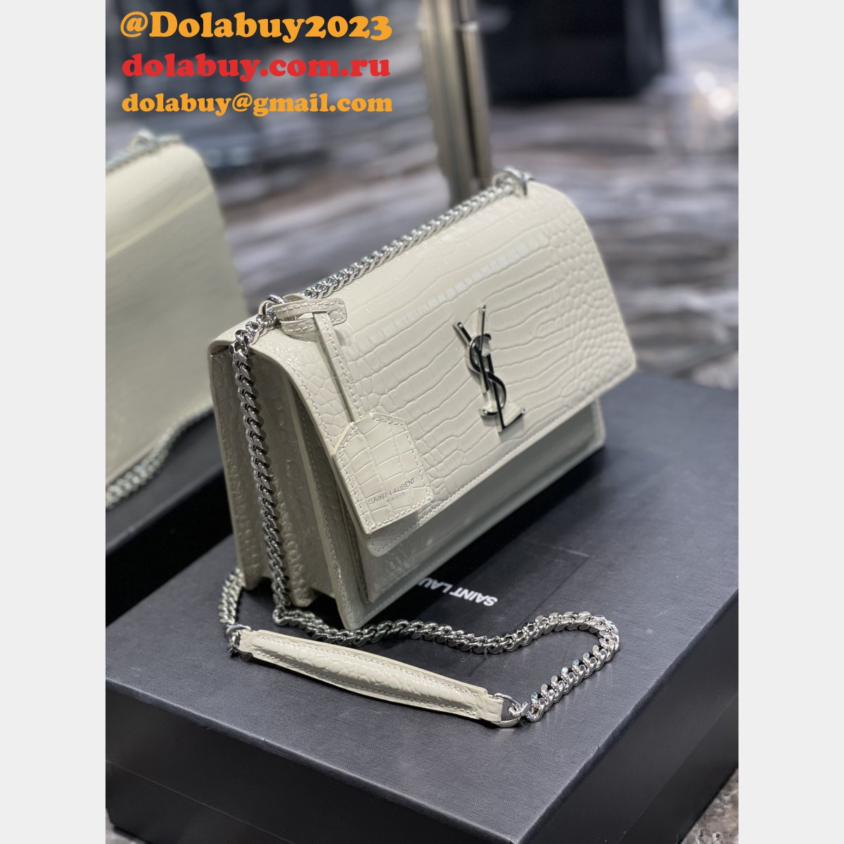 Designer YSL SUNSET BAG 22CM 422906 CROCO