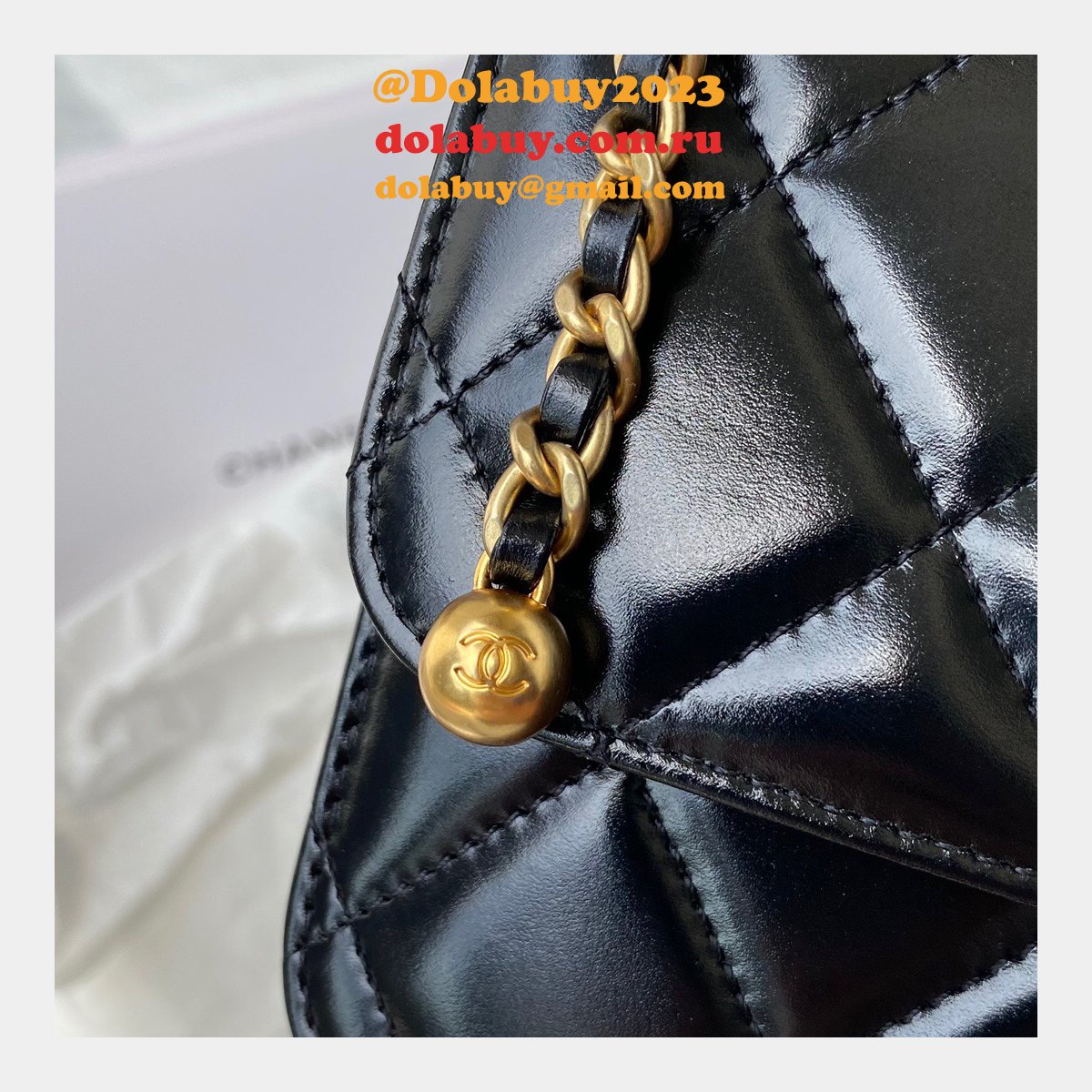 1:1 Replica AS2649 Calfskin & Gold-Tone Metal Flap Bag