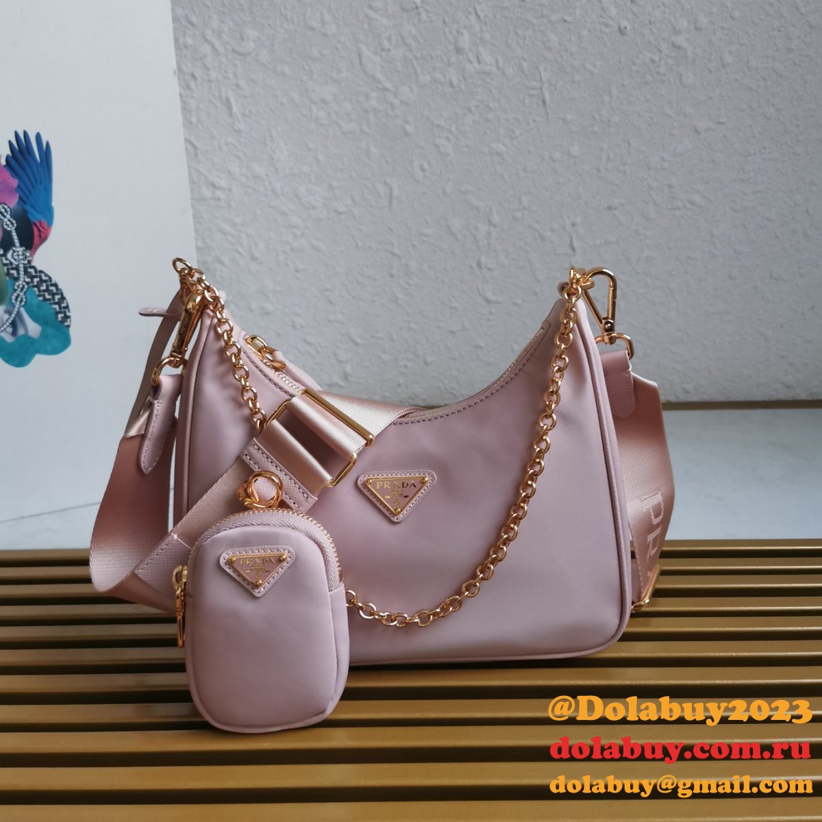 Prada Replica Nylon Hobo 1BH204 Knock Off Designer Bag