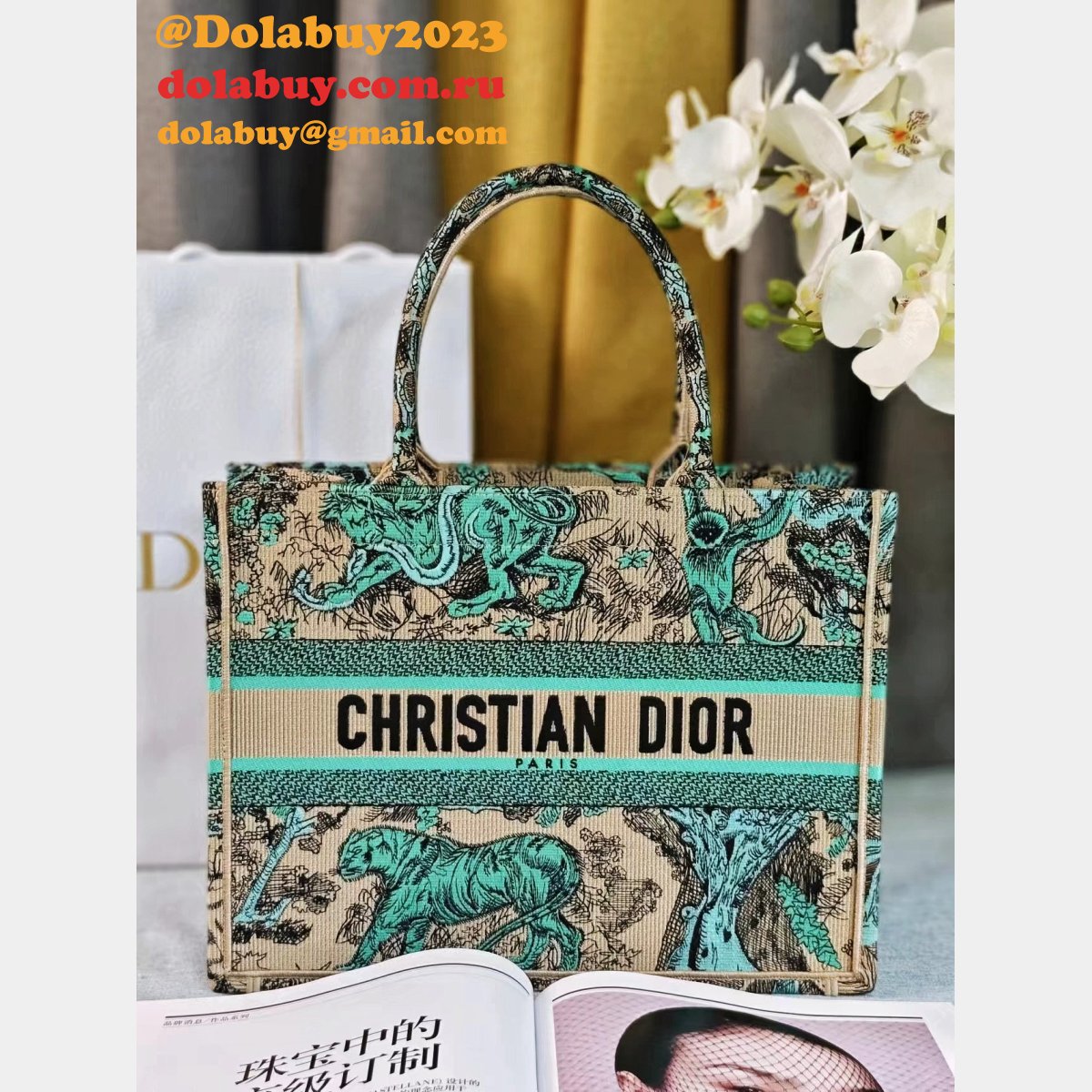 Top Quality Christian Dior Paris  Reverse book Tote