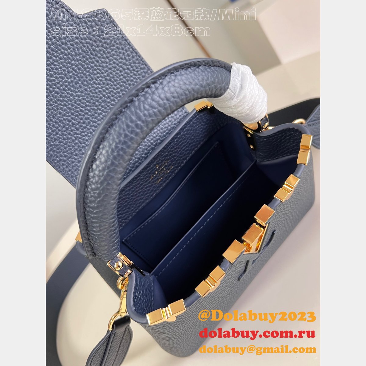 Top Quality Designer Louis Vuitton Capucines Mini M25231 Navy