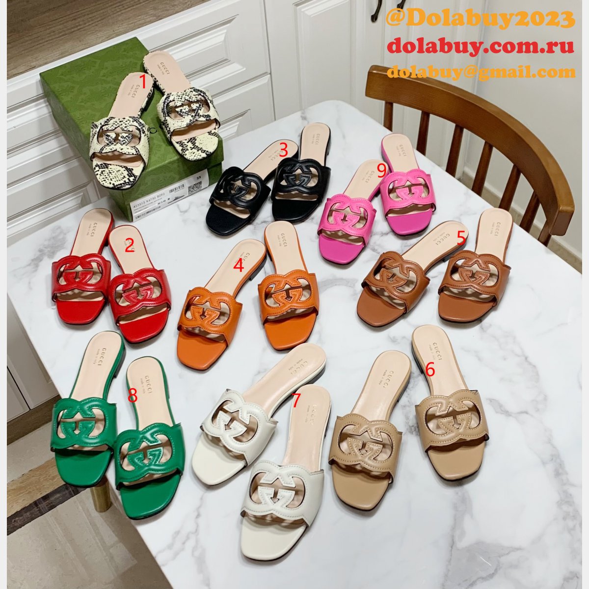 replica G*u*i designer shoes outlet flat slippers sale