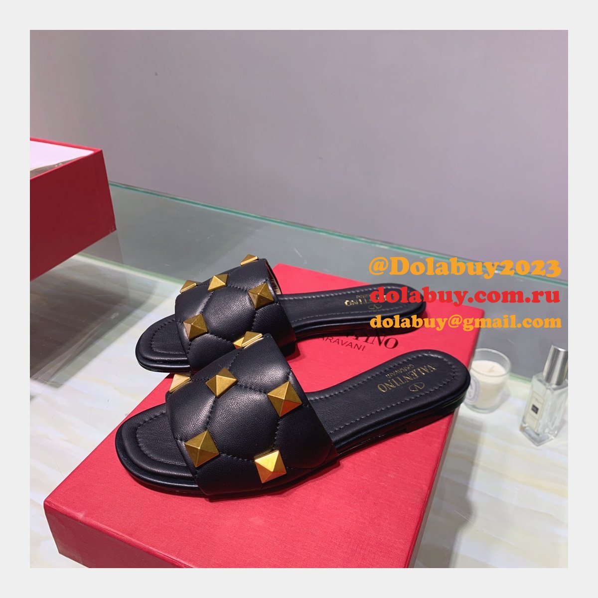 Top Quality Replica Factory Valentino Rivet slippers