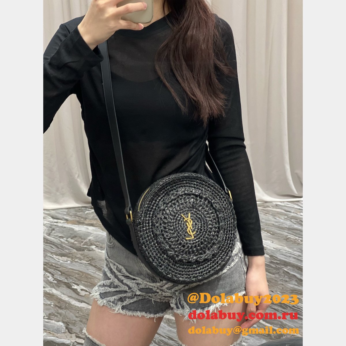Buy Wholesale China YSL 685601 Beach Straw Woven Knockoff Bag