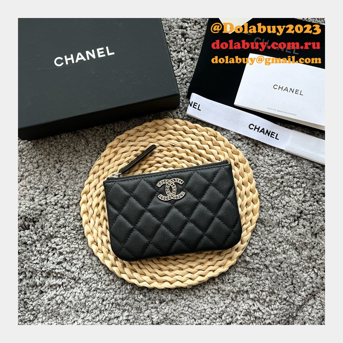 Pre-owned 1:1 Mirror AP3833 & AP3836 Pouches Cosmetic Leather Purse