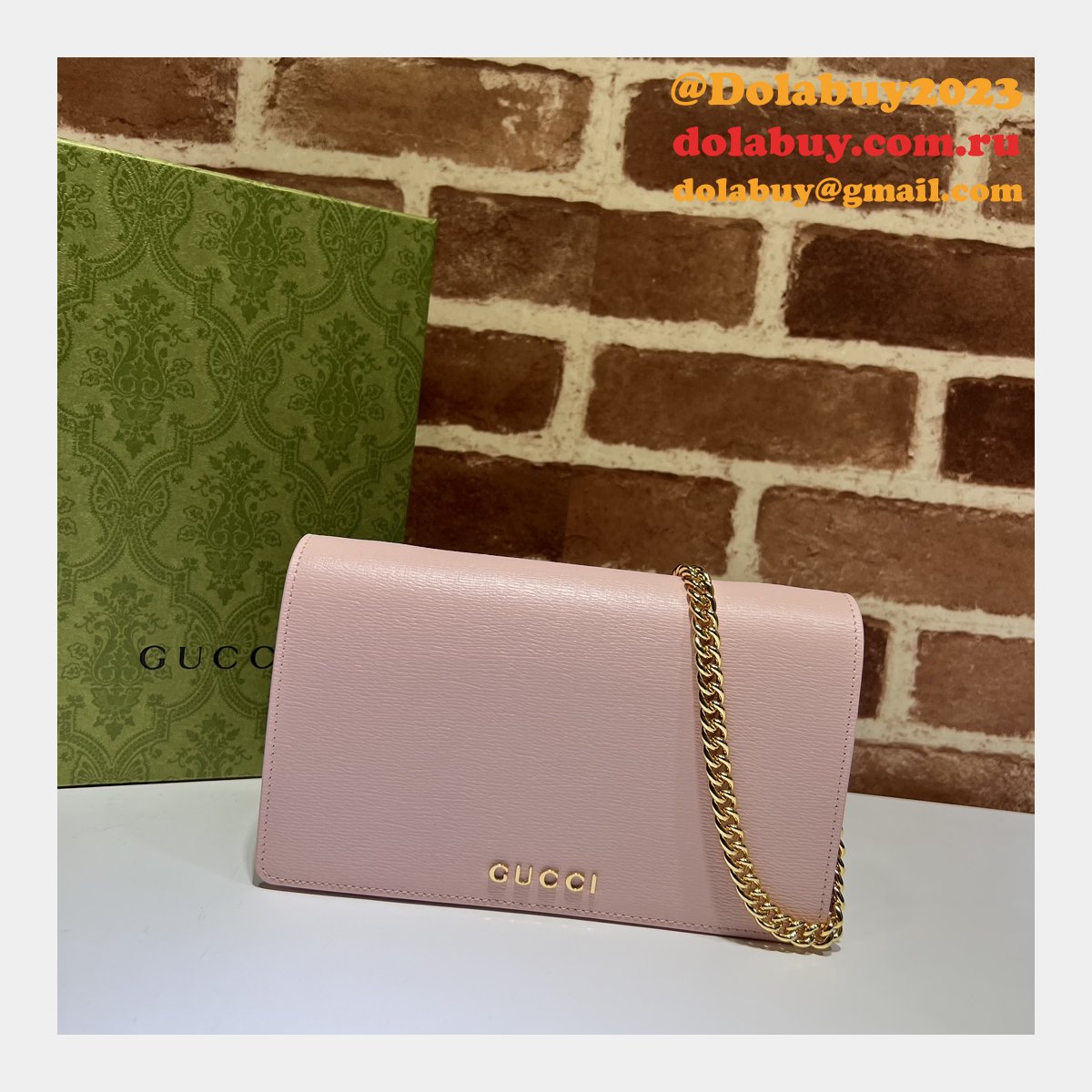 chain wallet inspired G*u*i script 772643 knockoff bag