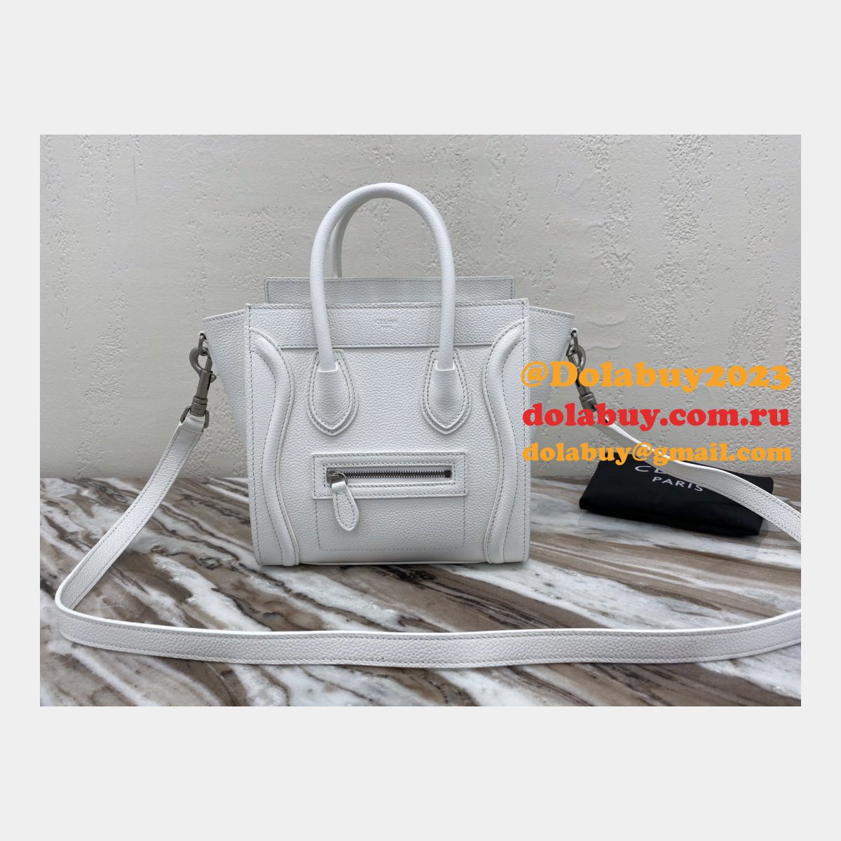 Buy Online Celine White Nano Luggage Bag-168243