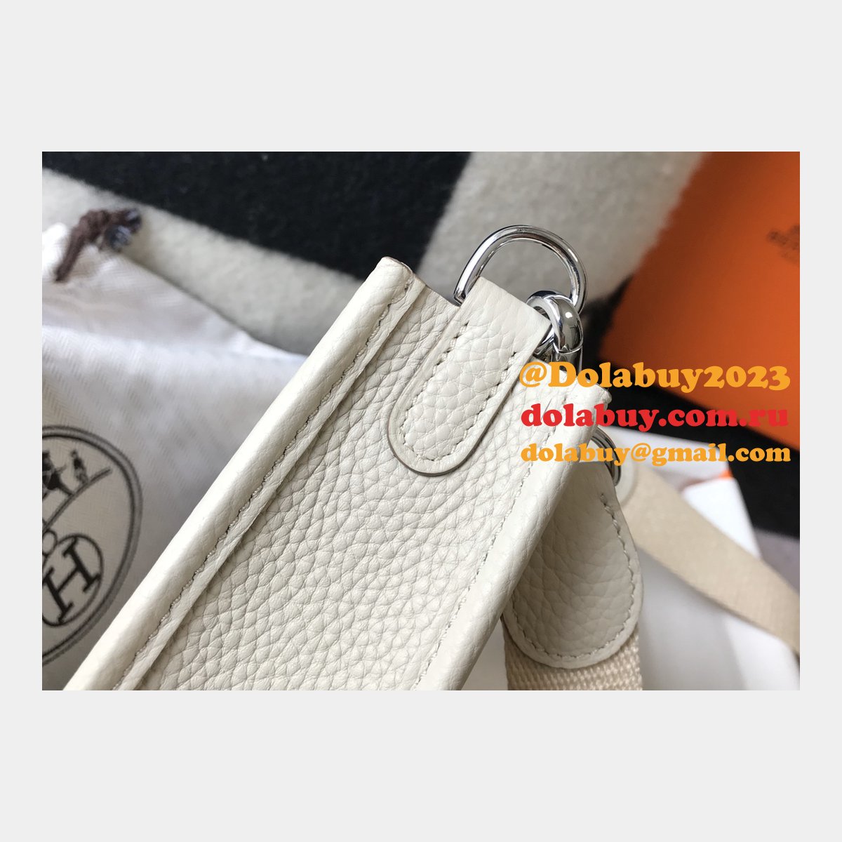 Hermes Evelyne Handbags Replica  off White